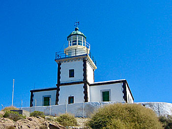 Fyren vid Cape Akrotiri på Santorini.