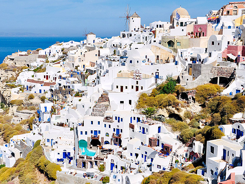 
Oia på Santorini är lika med vackra vitkalkade hus och trånga gränder.