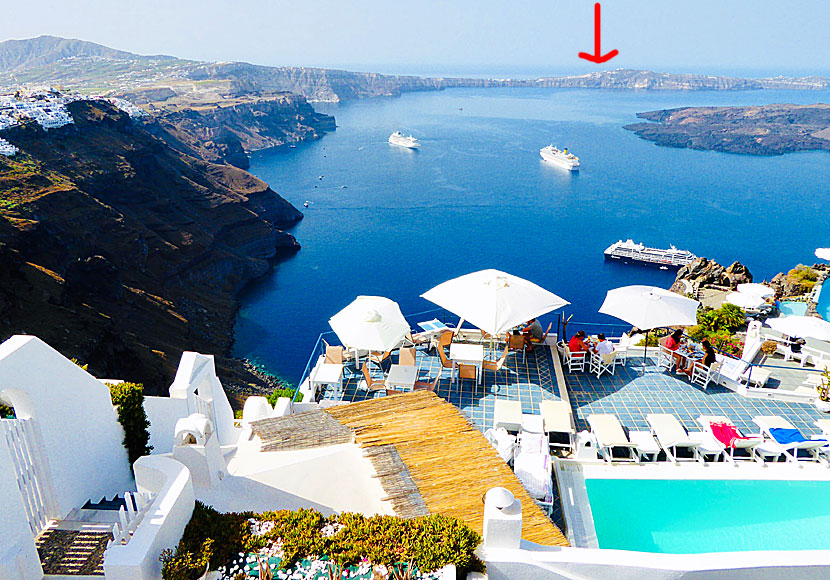 Akrotiri och calderan på Santorini.