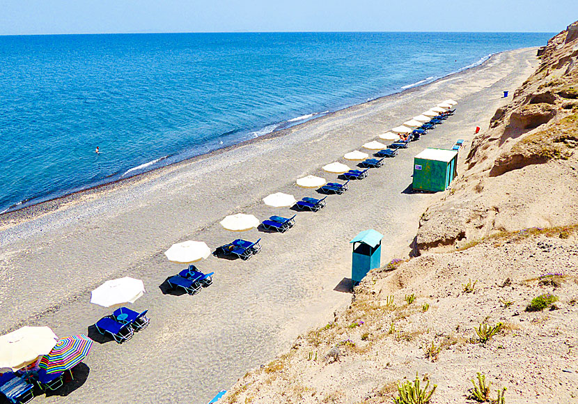 Baxedes beach på Santorini i Kykladerna.