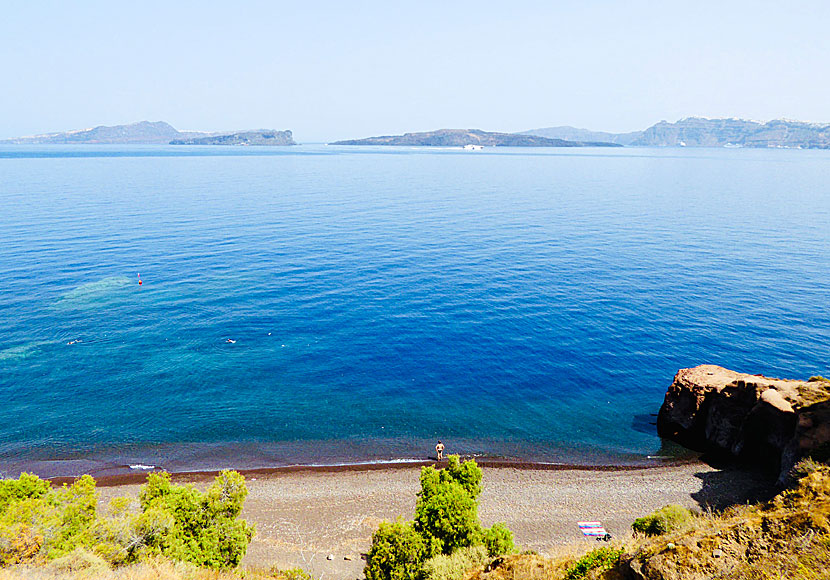 Caldera beach på Santorini i Kykladerna.