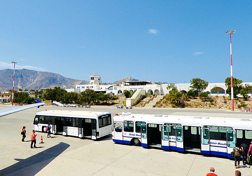 Flygplatsen på Santorini i Kykladerna.