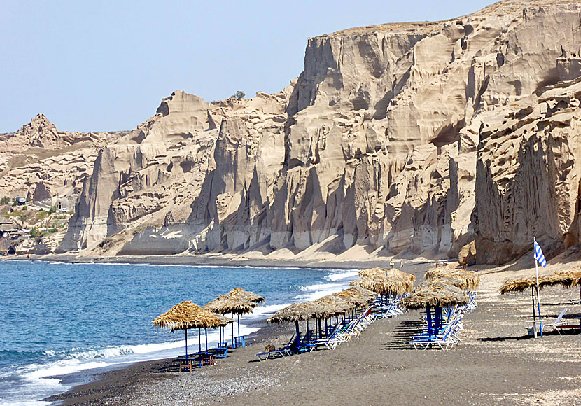 Vlychada beach och Theros beach på södra Santorini.