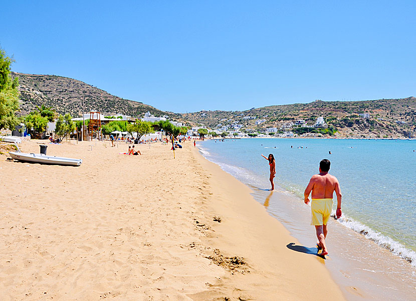 Sifnos bästa stränder. Platis Gialos beach. 