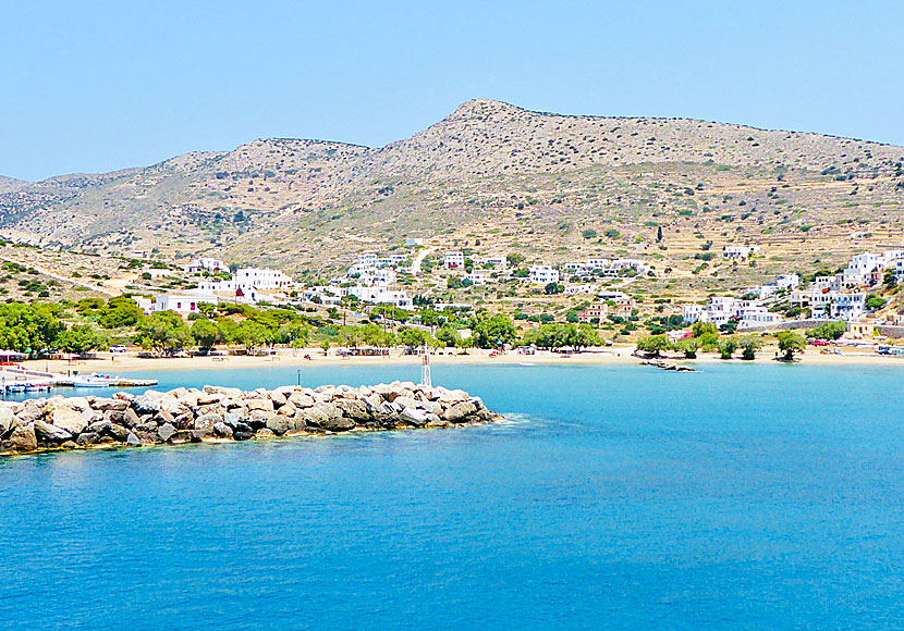 Hamnstranden i Alopronia på Sikinos.