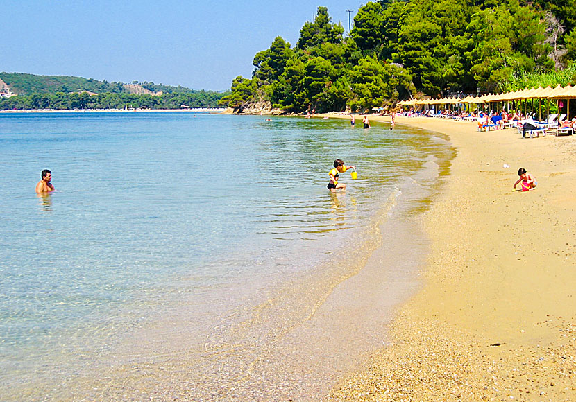 Missa inte den barnvänliga sandstranden Maratha nära Koukounaries beach när du reser till Skiathos.