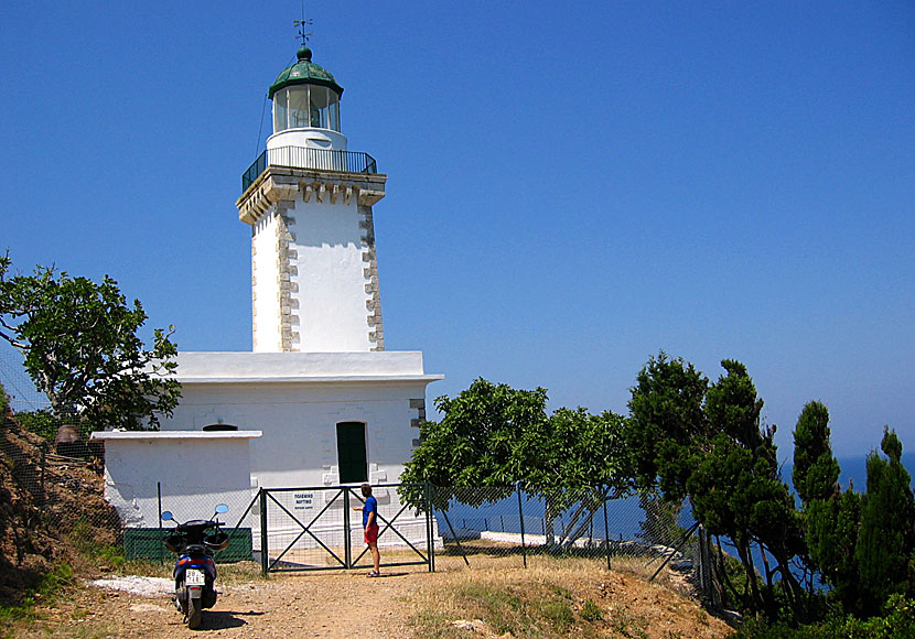 Fyren vid Cape Gourouni på Skopelos i Grekland.