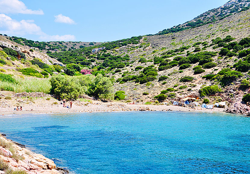 Nudiststranden Armeos i Galissas på Syros.