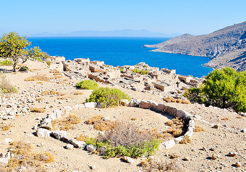 Den obebodda byn Gera på Tilos i Grekland.