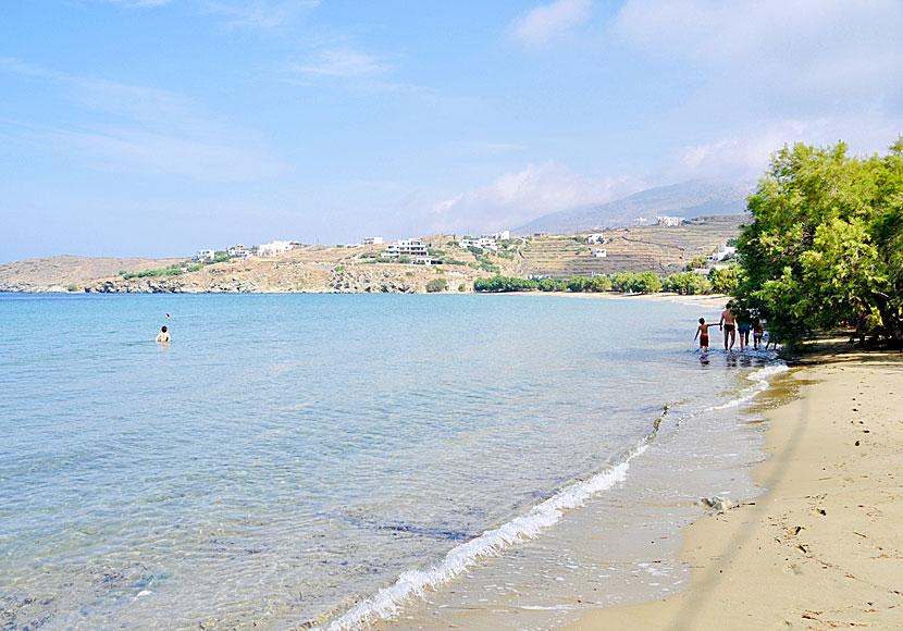 Tinos bästa stränder. Agios Romanos beach.