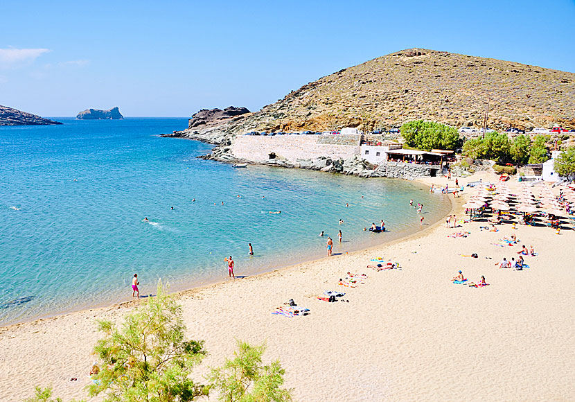 Mikri Kolymbithra beach på Tinos i Kykladerna.