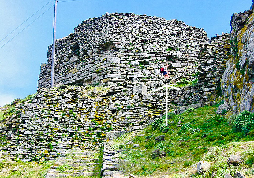 Borgen Exobourgo castle på Tinos i Kykladerna.