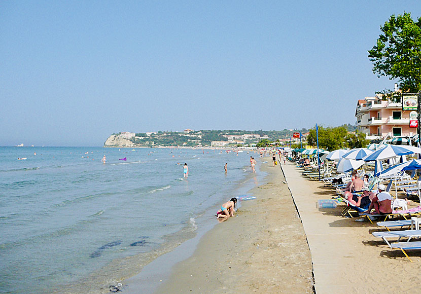 Zakynthos bästa stränder. Tsilivi beach.