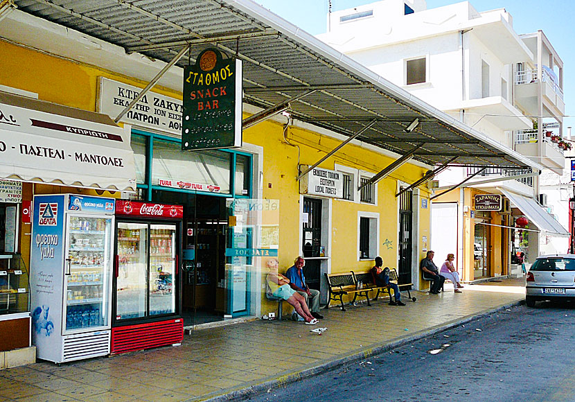 Busshållsplatsen i Zakynthos stad.