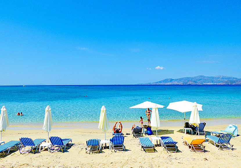 Agia Anna beach är en av Naxos bästa och mest barnvänliga sandstränder. 