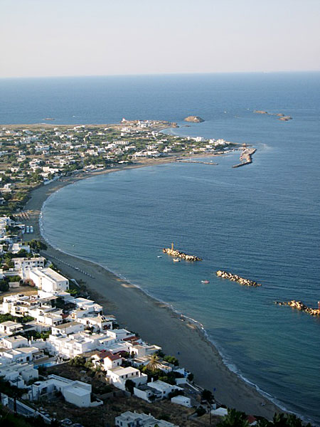 Utsikt från Chora över Magazia beach på Skyros.