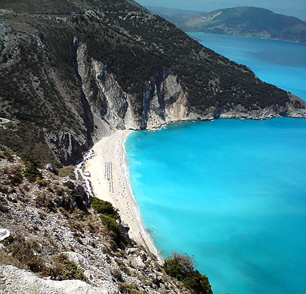 Myrtosstranden på Kefalonia.