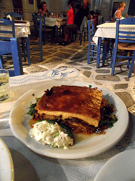 Malamatenias moussaka. Tinos.