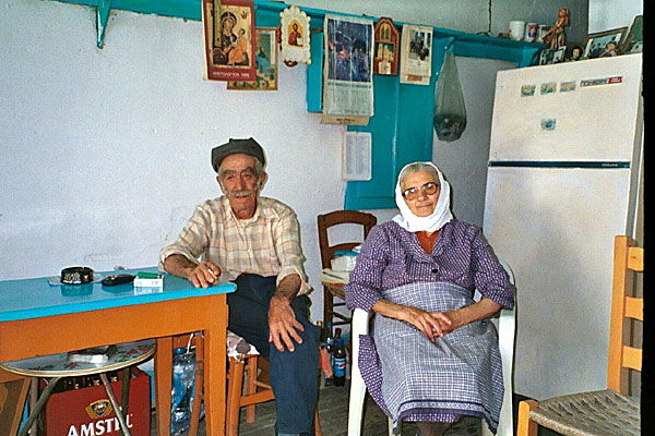 Kafé i Vroutsi på Amorgos.