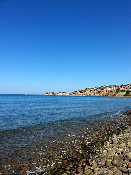 Stranden i Molyvos på Lesbos.